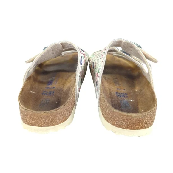 Birkenstock Florida Floral Sandals Womens 6 6.5 37 Triple Strap Summer Casual - Picture 5 of 8
